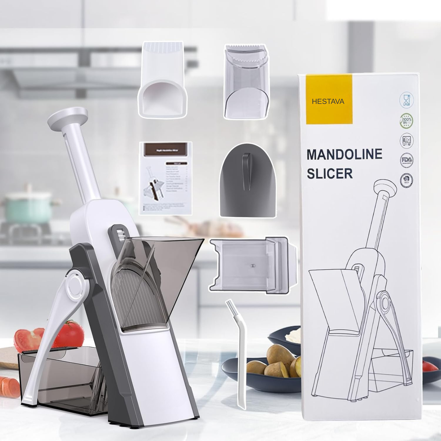 Multipurpose Mandoline Slicer & Vegetable Chopper